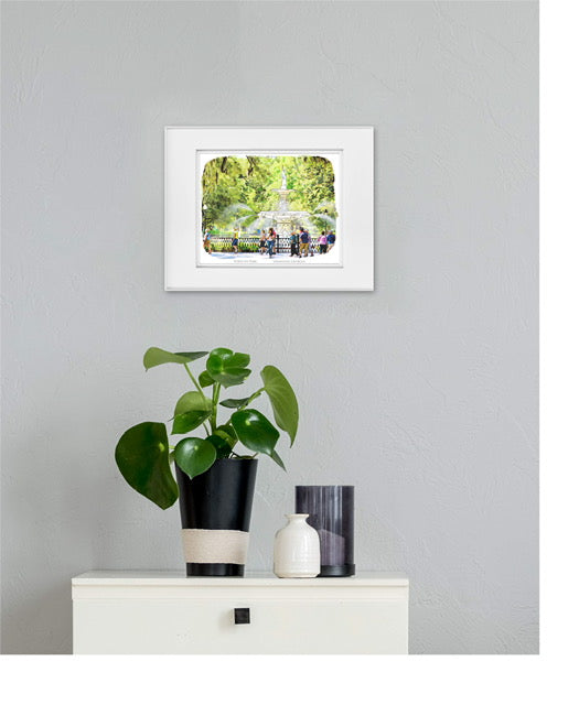 Forsyth Park Fountain Savannah Georgia watercolor painting Giclée Art print (Framed or Unframed)