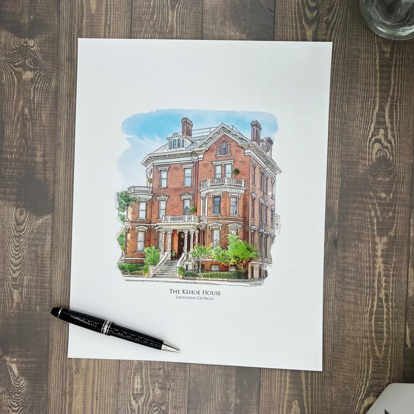 The Kehoe House Savannah Georgia watercolor painting giclée fine art print (framed or unfamed)