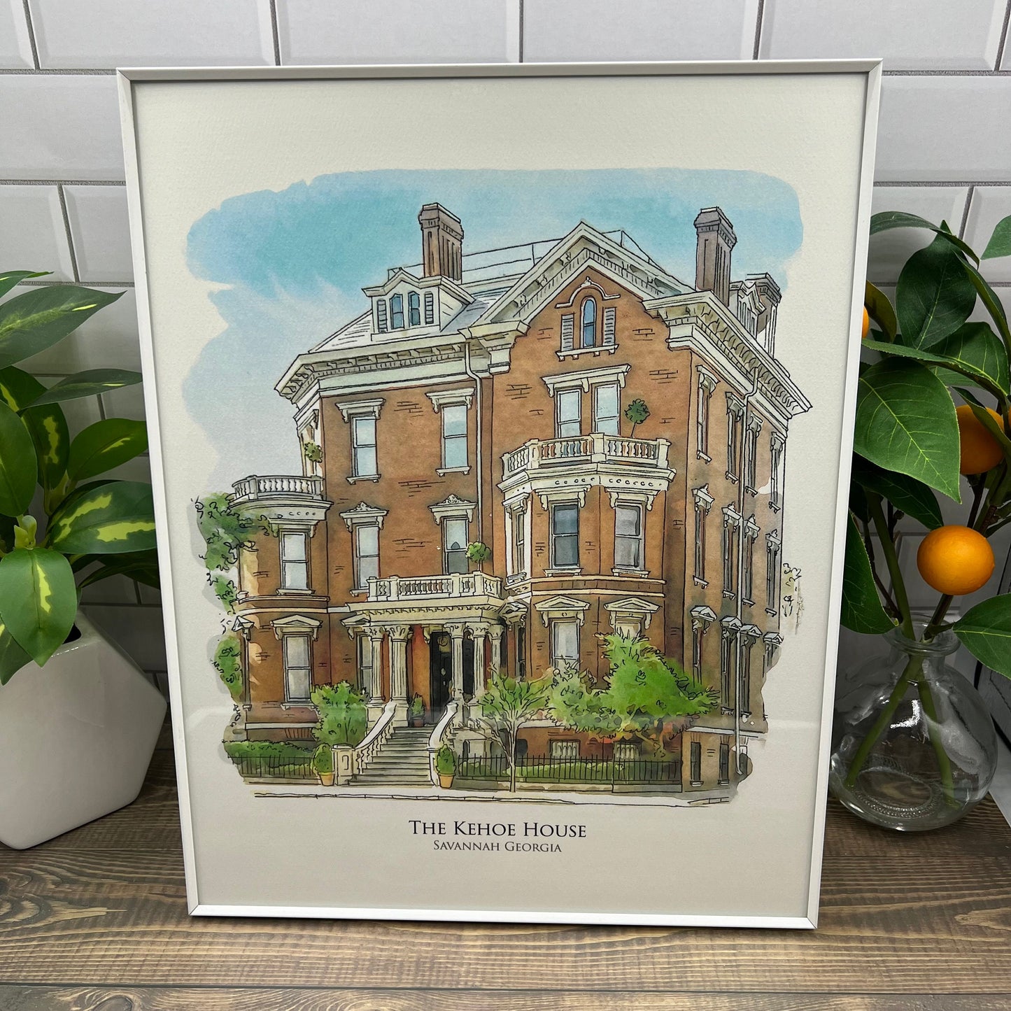 The Kehoe House Savannah Georgia watercolor painting giclée fine art print (framed or unfamed)