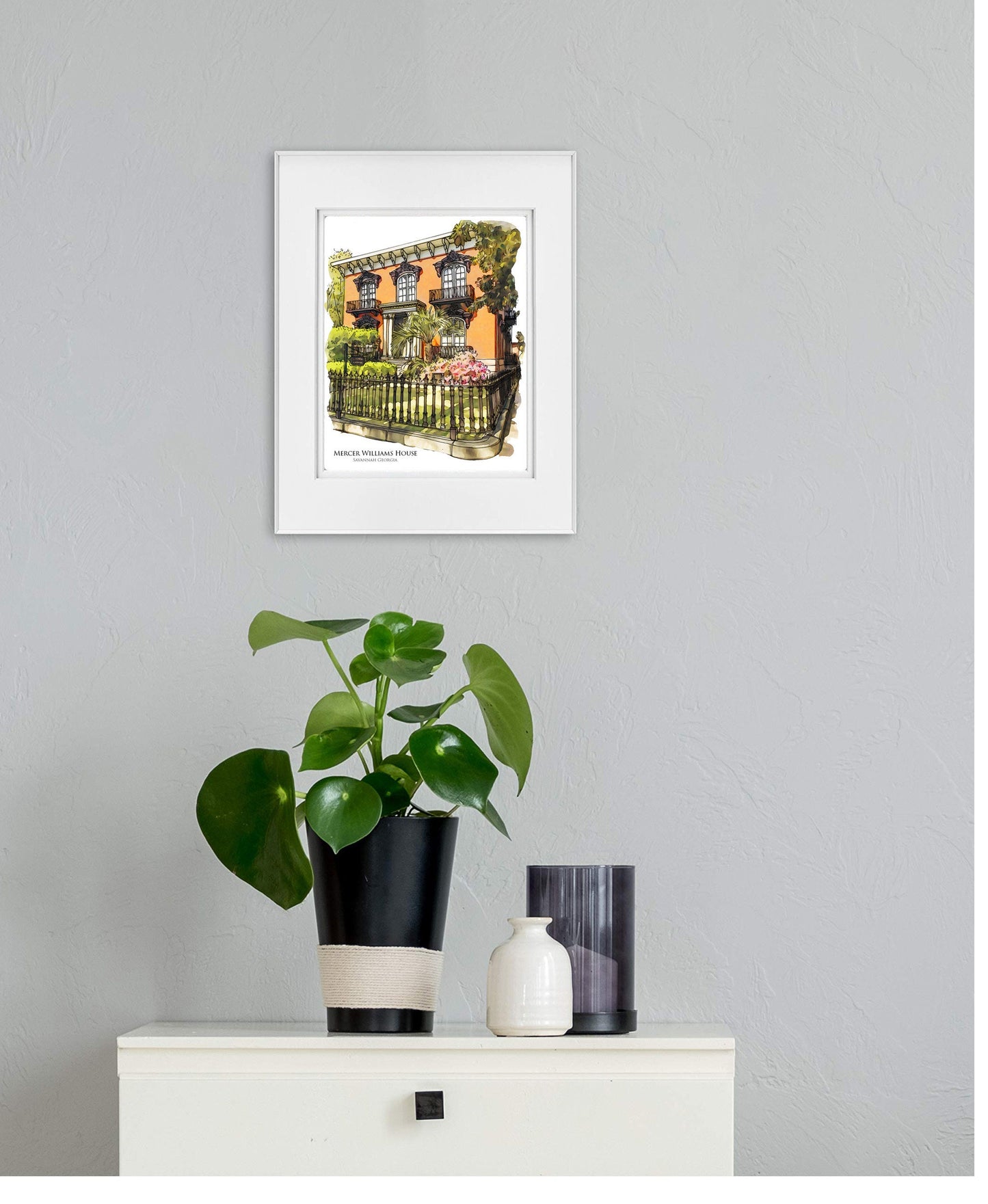 Mercer Williams House Savannah Georgia watercolor painting giclée fine art Giclee Fine Art Print (Framed or Unframed)