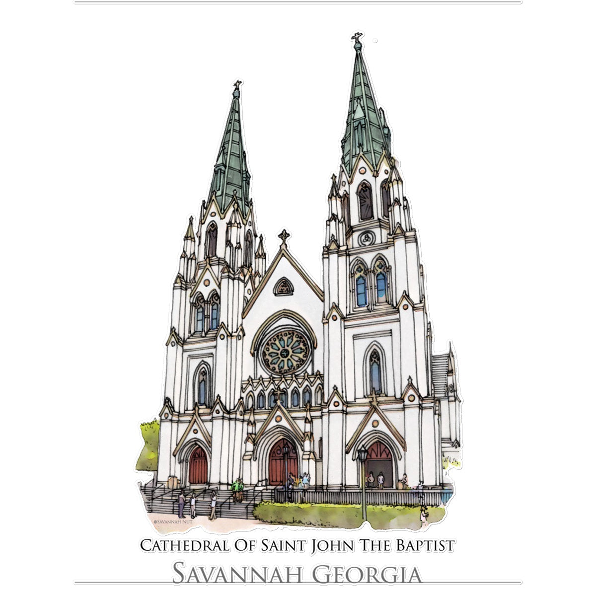 Cathedral of Saint John the Baptist Savannah Temporary Tattoo