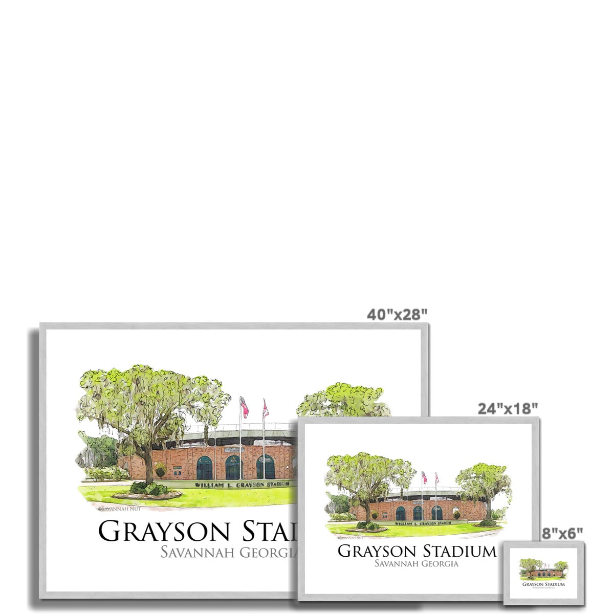 Grayson Stadium - Home of the Savannah Bananas Antique Framed & Mounted Print