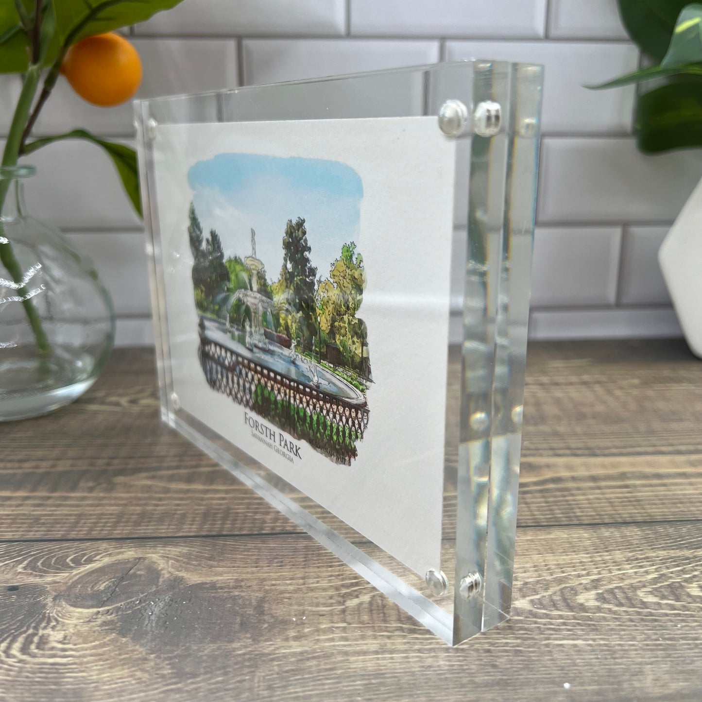 Forsyth Park Fountain Savannah Georgia watercolor painting Giclée Art print (Framed or Unframed)