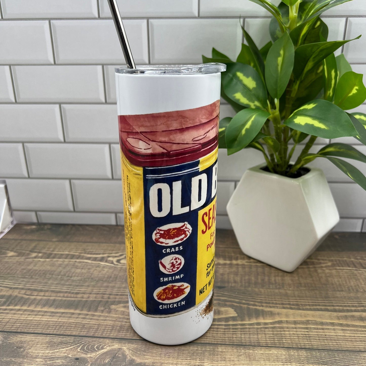 Old Bay (original watercolor painting) on a 30 ounce double insulated tumbler