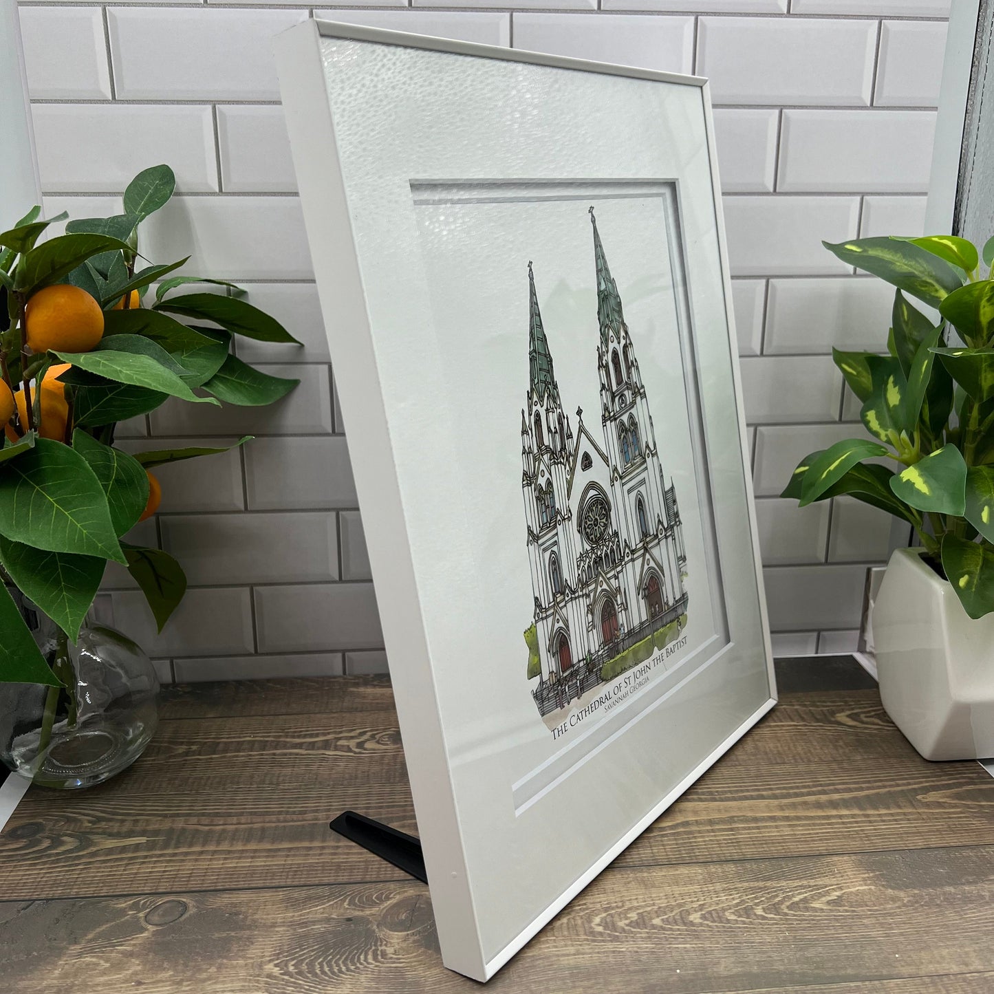 Cathedral of Saint John the Baptist Savannah Georgia watercolor painting Giclee Fine Art Print (Framed or Unframed)