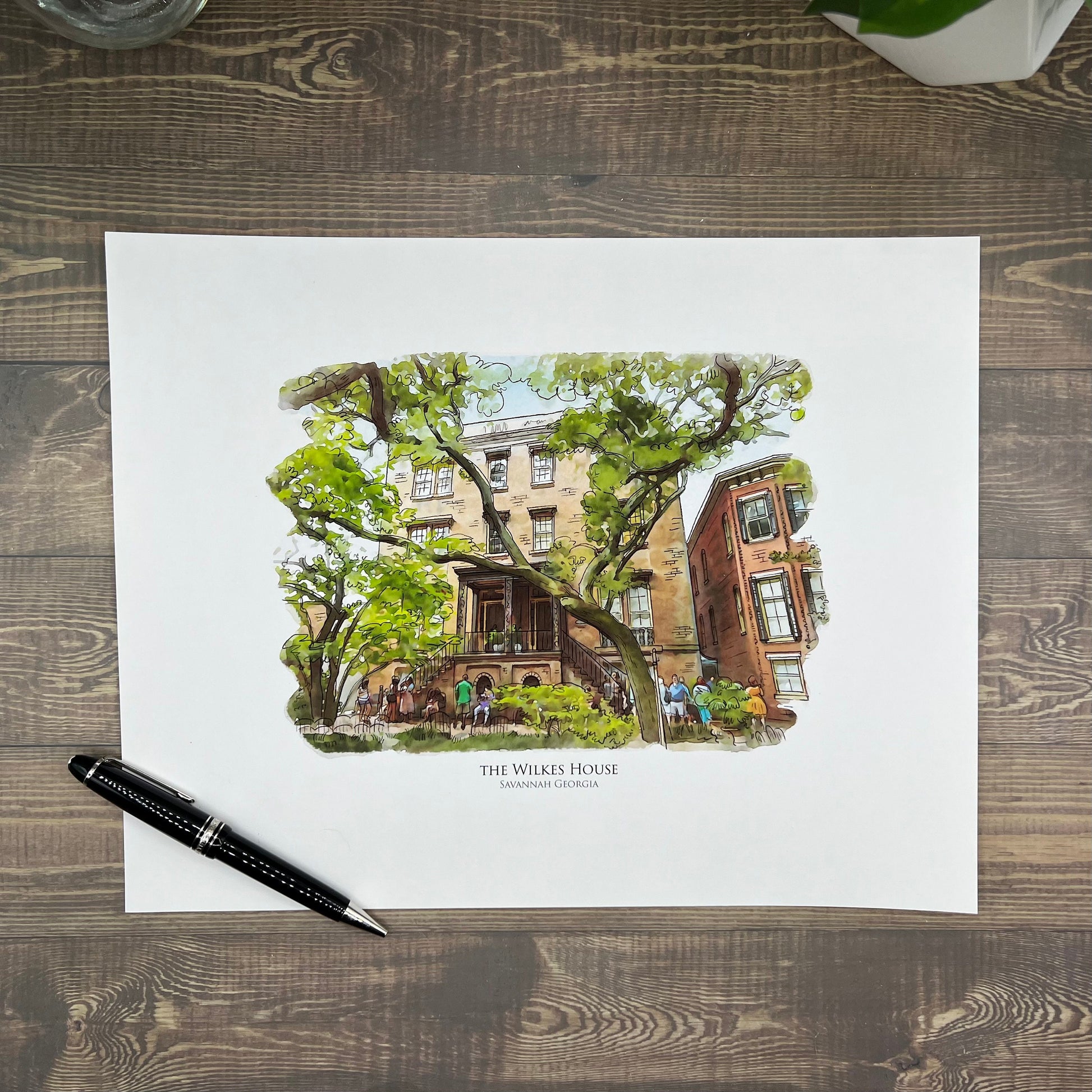 The Wilkes House House Savannah Georgia watercolor painting giclée fine art print (framed or unframed)