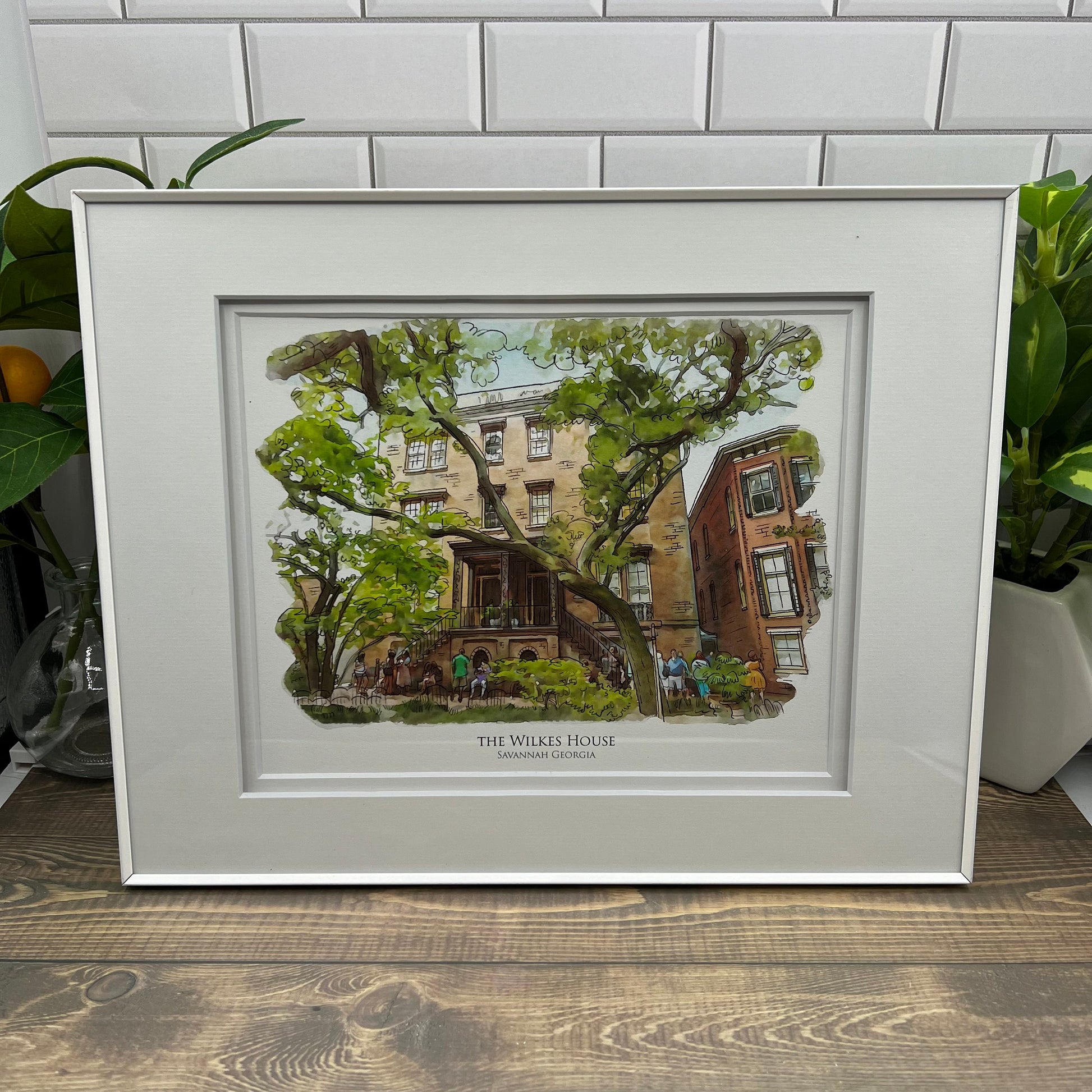 The Wilkes House House Savannah Georgia watercolor painting giclée fine art print (framed or unframed)