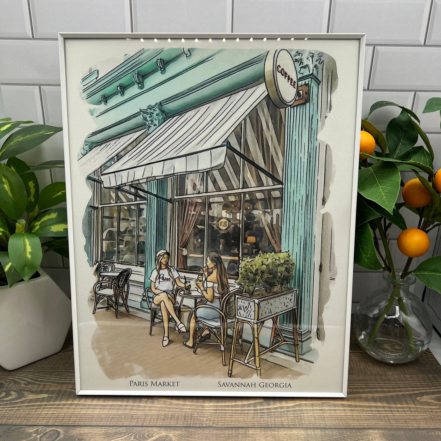 The Paris Market shop on Broughton Street in Savannah Georgia watercolor painting giclée fine art print (framed or unframed)