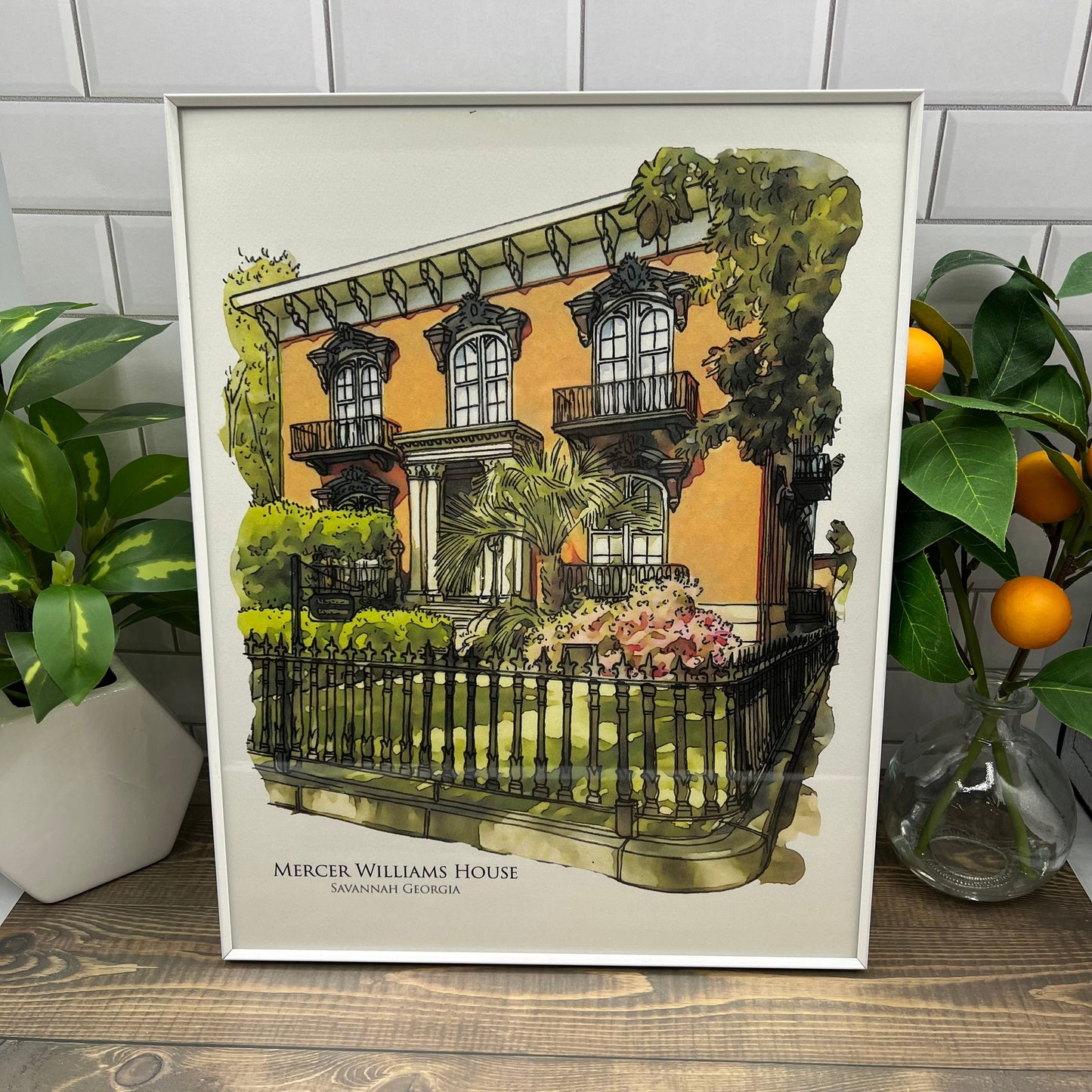 Mercer Williams House Savannah Georgia watercolor painting giclée fine art print (framed or un-framed)