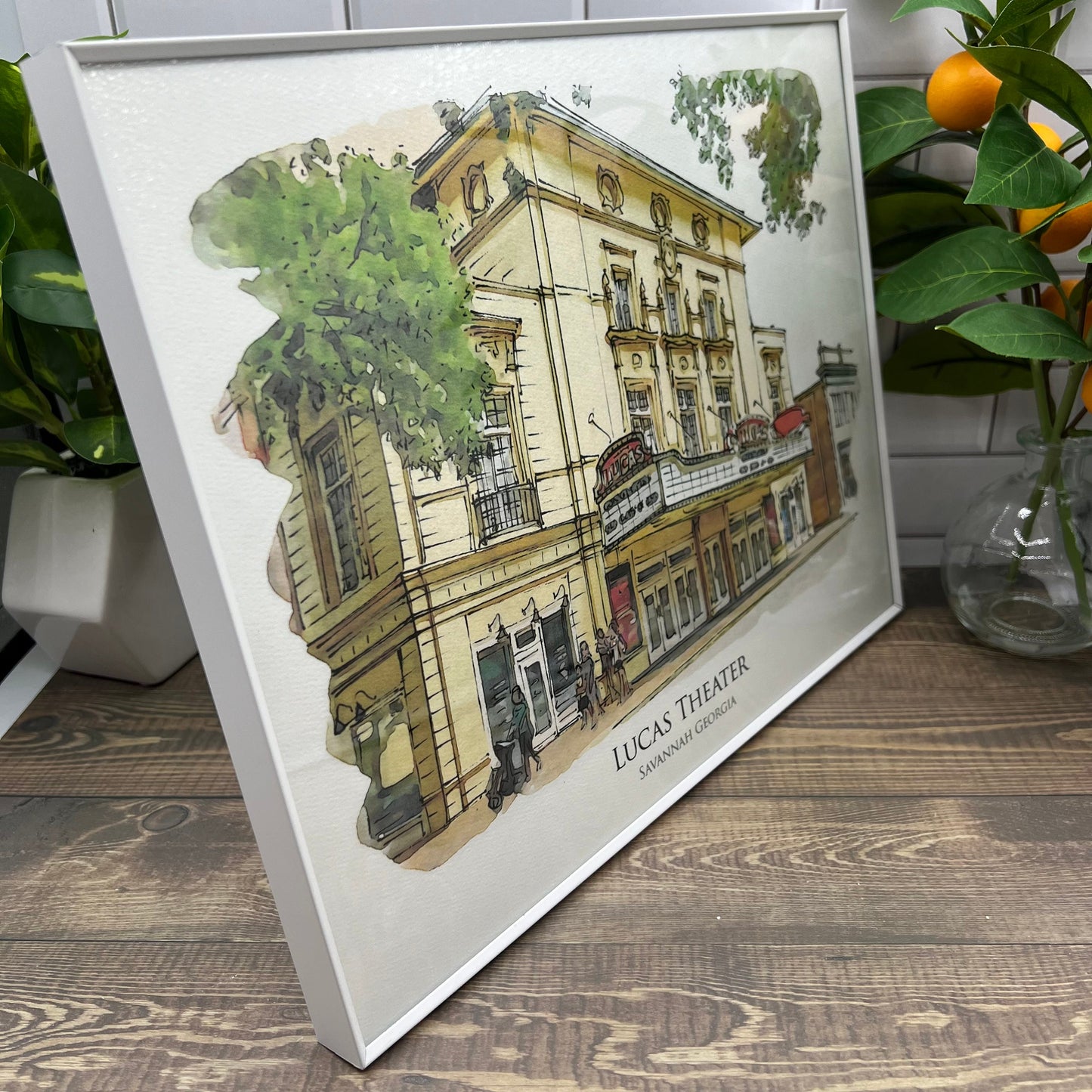 Lucas Theater SCAD Savannah Georgia watercolor painting Giclee Fine Art Print (Framed or Unframed)