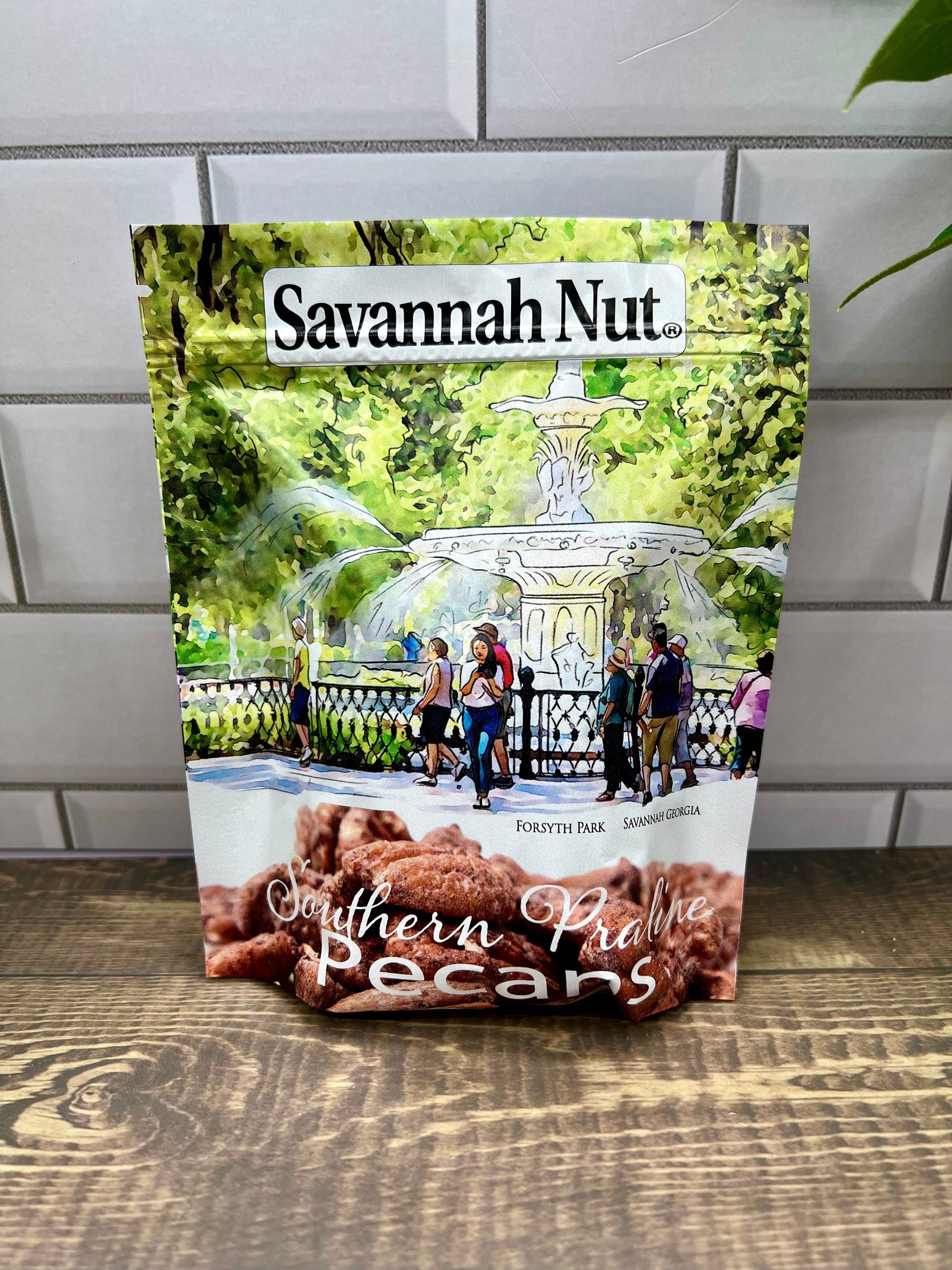 Savannah Nut Gift Box #2 featuring our original watercolor painting of the Forsyth Park Fountain Savannah Georgia