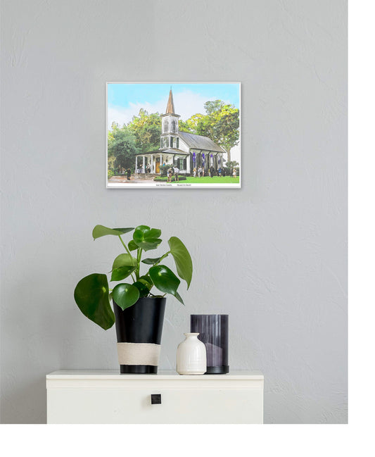 Palmetto Bluff Montage Chapel in Bluffton South Carolina watercolor painting giclée fine art Giclee Fine Art Print (Framed or Unframed)