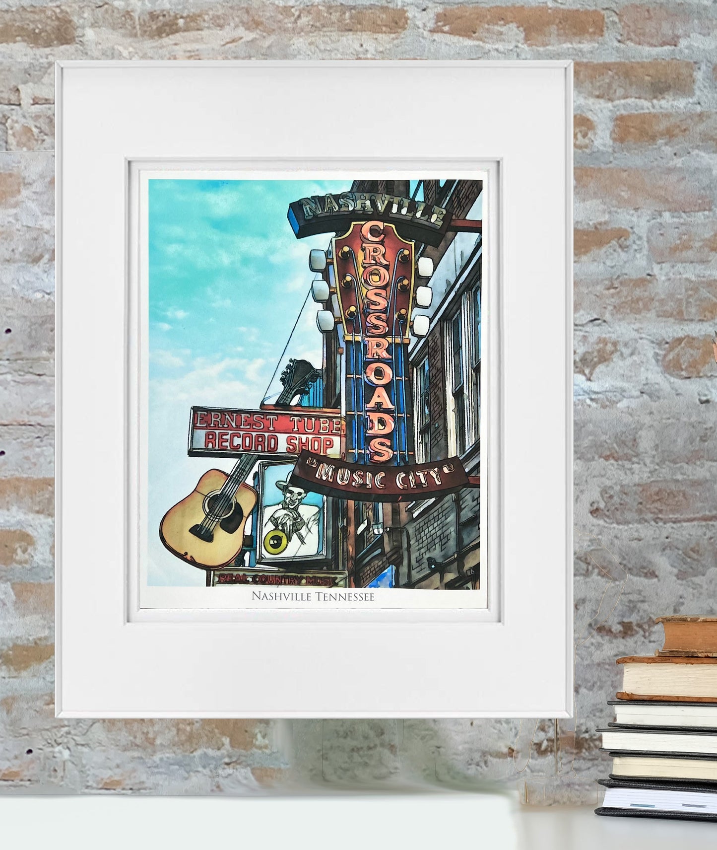 Nashville Tennessee Watercolor Giclee Fine Art Print | Original Nashville Art | Nashville Gift | Bridesmaid Gift | Wedding Gift | Music Row