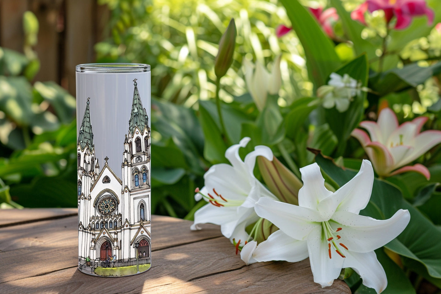 Savannah Georgia 20 ounce Tumbler | Savannah Art | Savannah Georgia Gift | Historic Savannah | The Cathedral of St John the Baptist