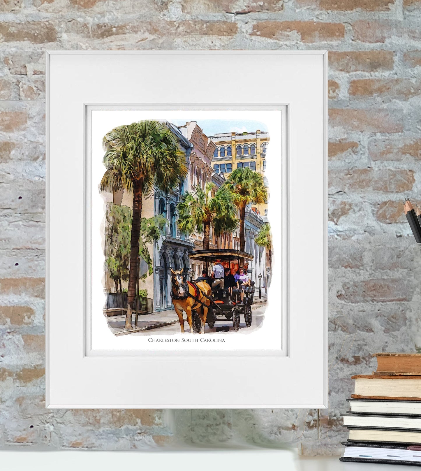 Charleston Carriage Tour South Carolina watercolor painting giclée fine art print (framed or unframed)