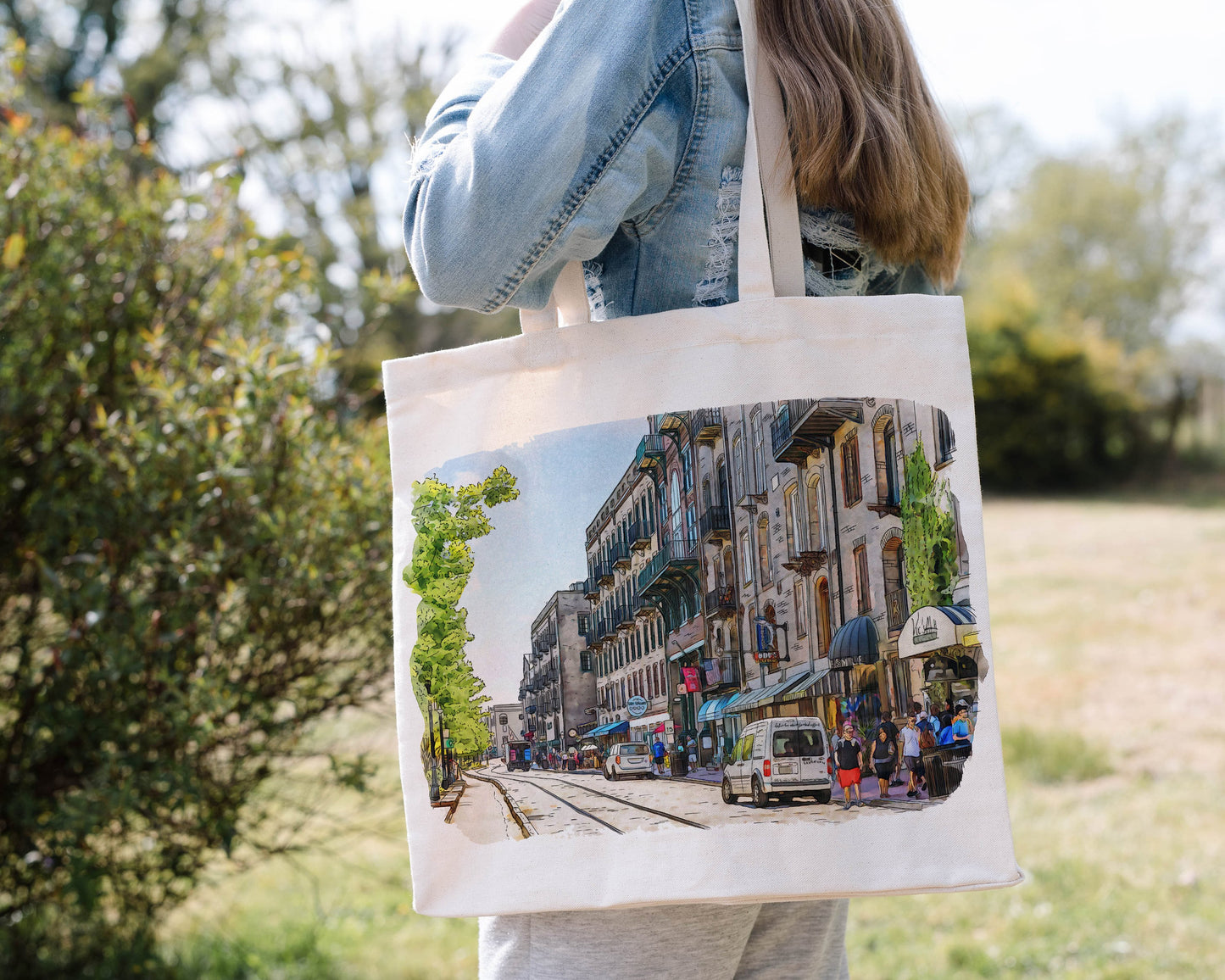 Savannah themed Gift Box featuring our original watercolor painting of Historic Riverstreet Savannah Georgia