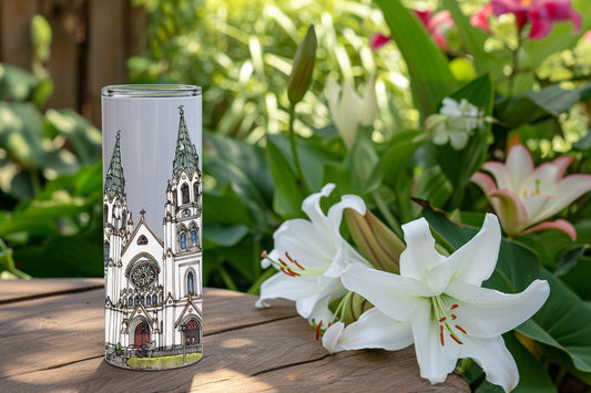 Savannah Georgia Bachelorette weekend - bridesmaid gift - personalized custom 20 ounce tumbler - The Cathedral of St John the Baptist