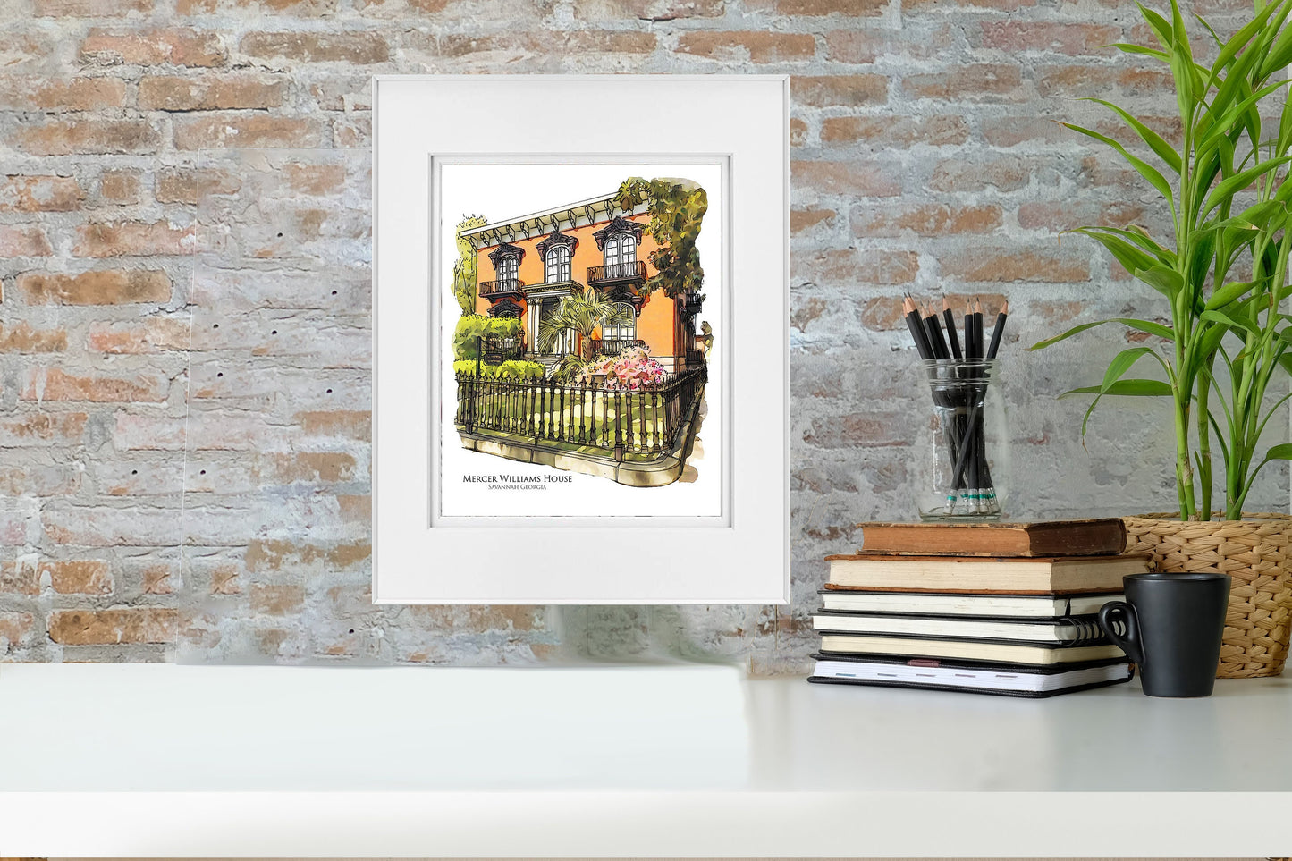 Mercer Williams House Savannah Georgia watercolor painting giclée fine art print (framed or un-framed)