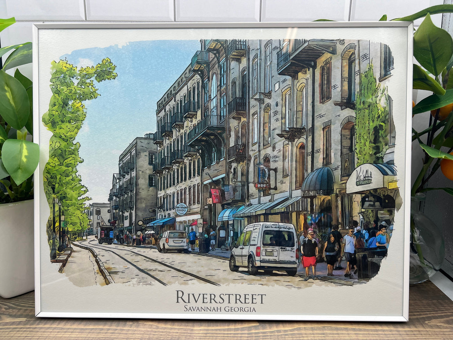 Savannah themed Gift Box featuring our original watercolor painting of Historic Riverstreet Savannah Georgia