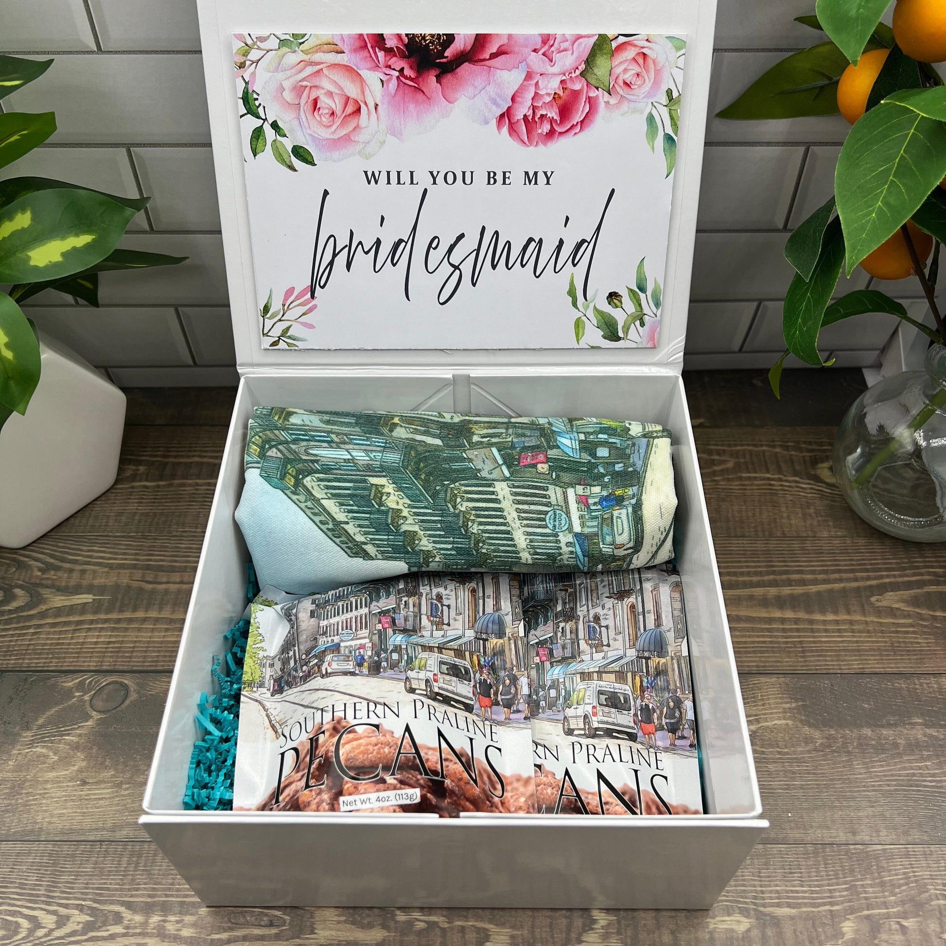 Personalized Custom Bridesmaid Proposal Gift Box - featuring Historic Riverstreet Savannah Georgia - Bridesmaid Gift - Maid of Honor Gift