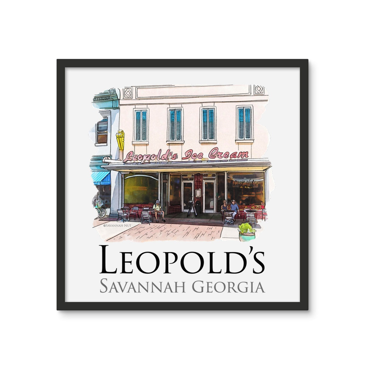 Leopold's Ice Cream Savannah Framed Photo Tile