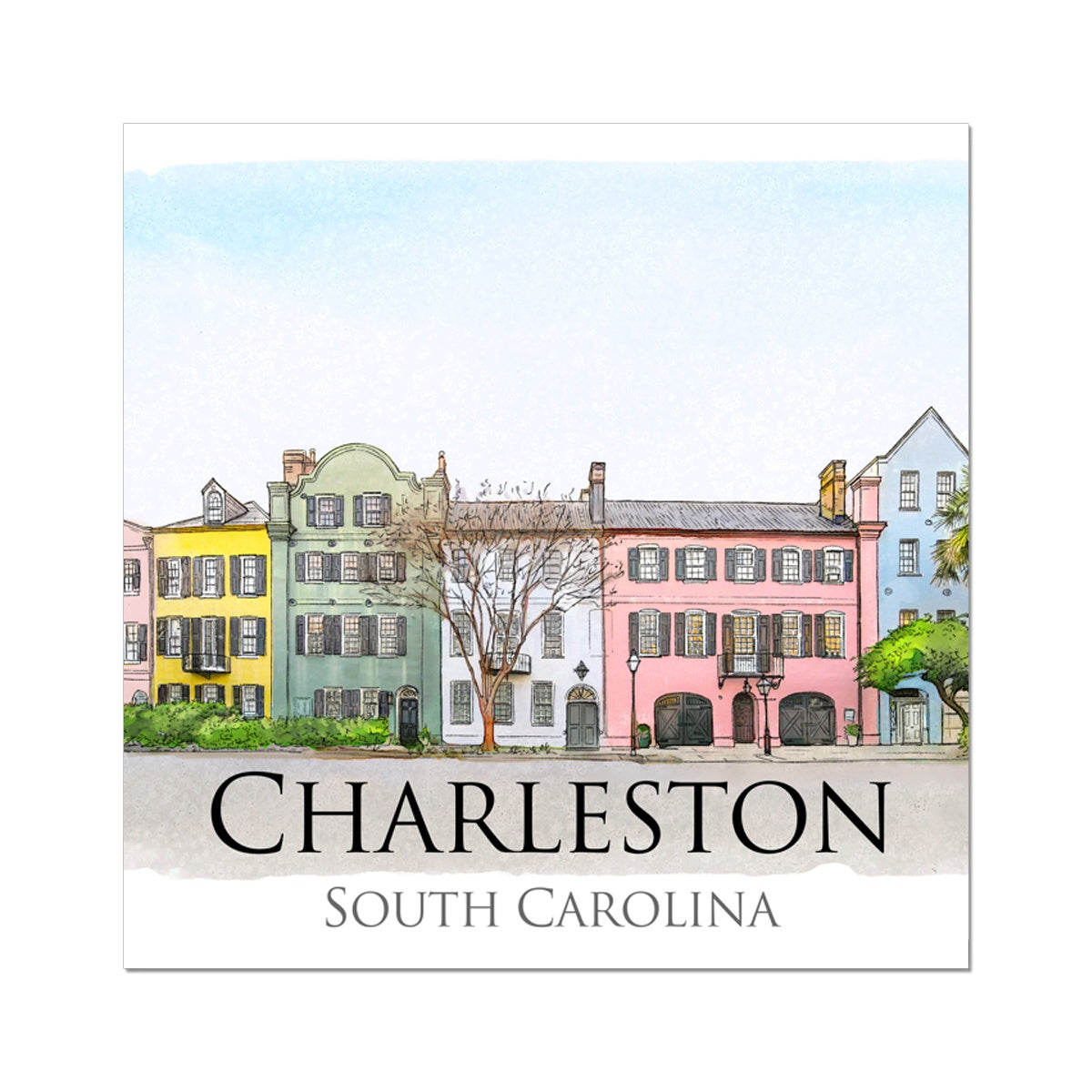 Charleston Rainbow Row Photo Art Print