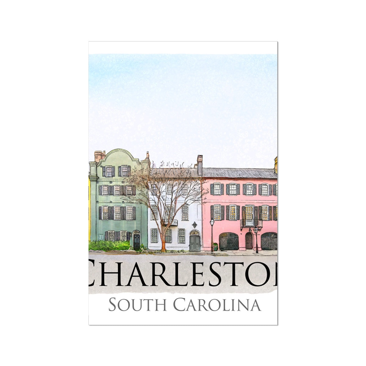 Charleston Rainbow Row Photo Art Print