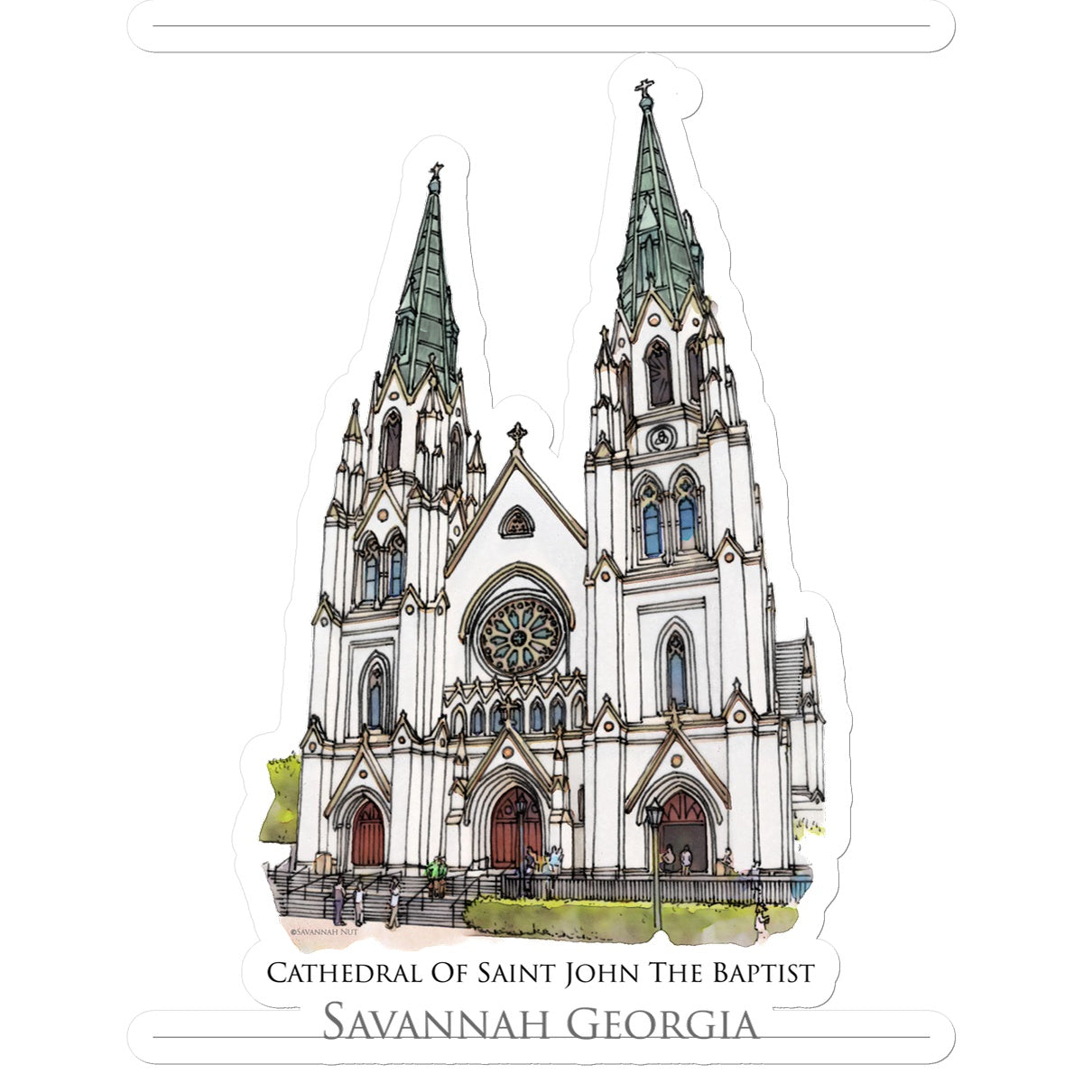 Cathedral of Saint John the Baptist Savannah Sticker