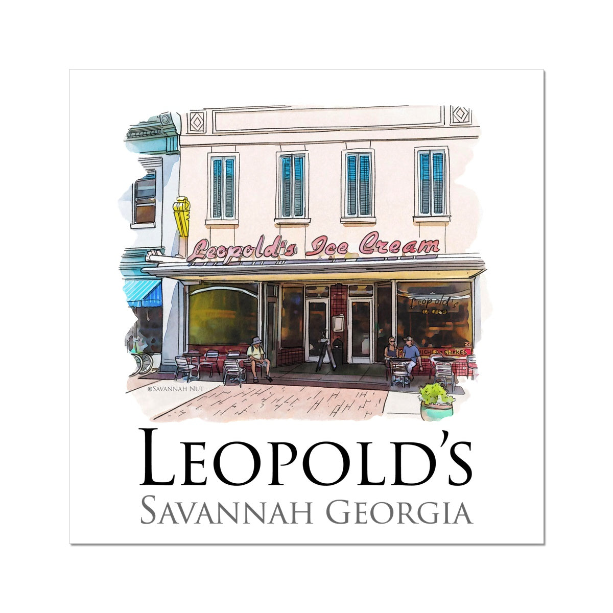 Leopold's Ice Cream Savannah Hahnemühle Photo Rag Print