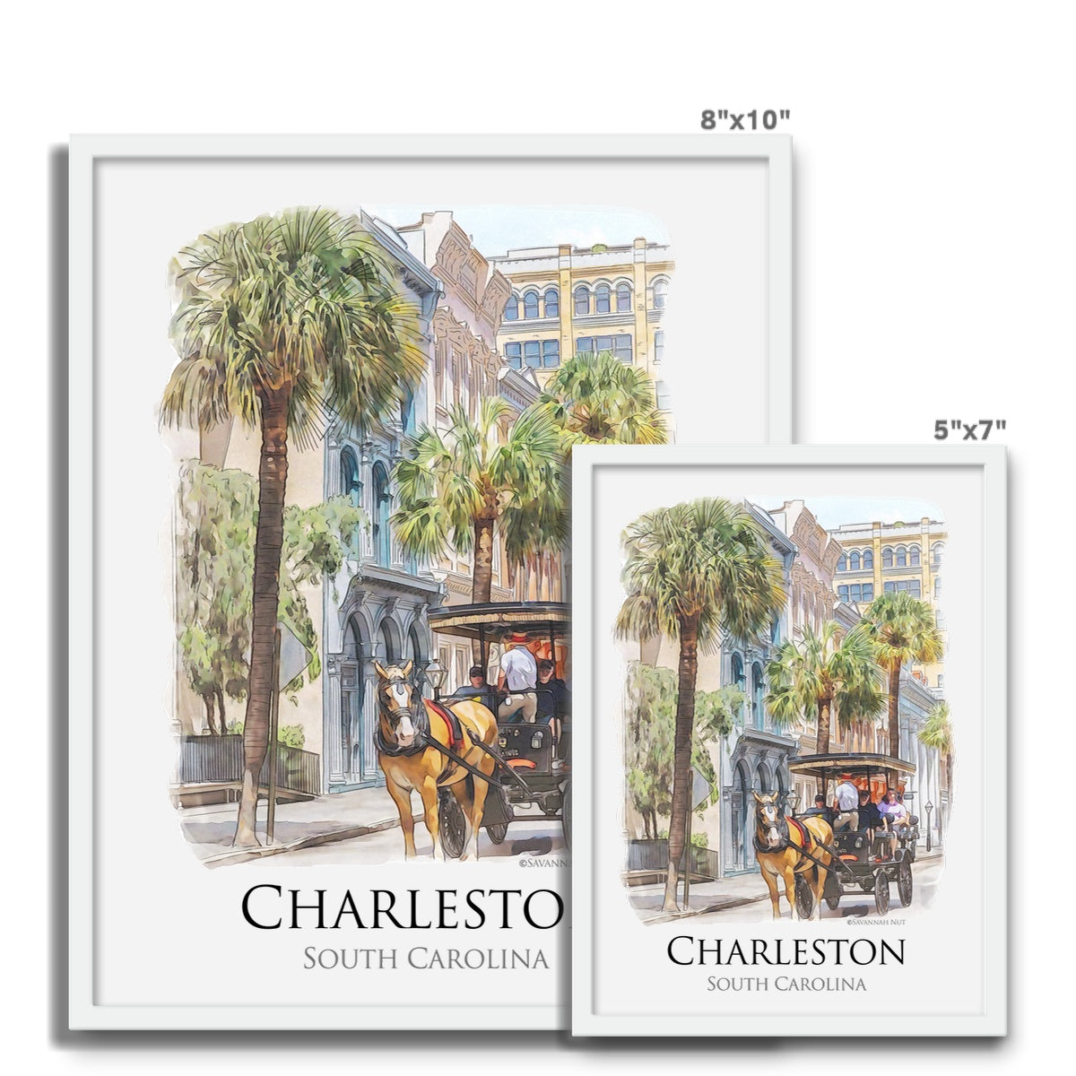 Charleston Carriage Tour Framed Photo Tile