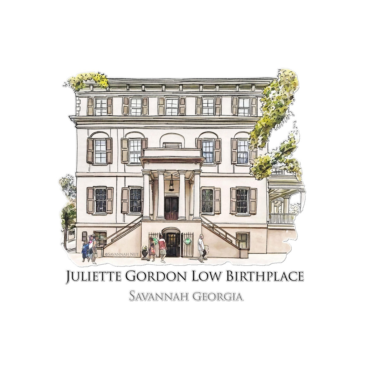 Juliette Gordon Low Birthplace Savannah Temporary Tattoo