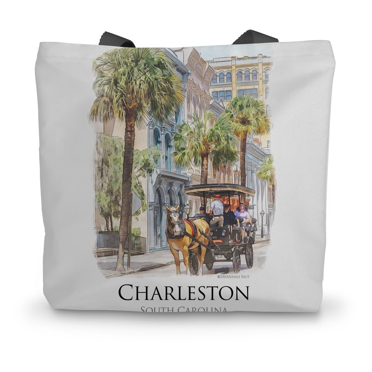 Charleston Carriage Tour Canvas Tote Bag