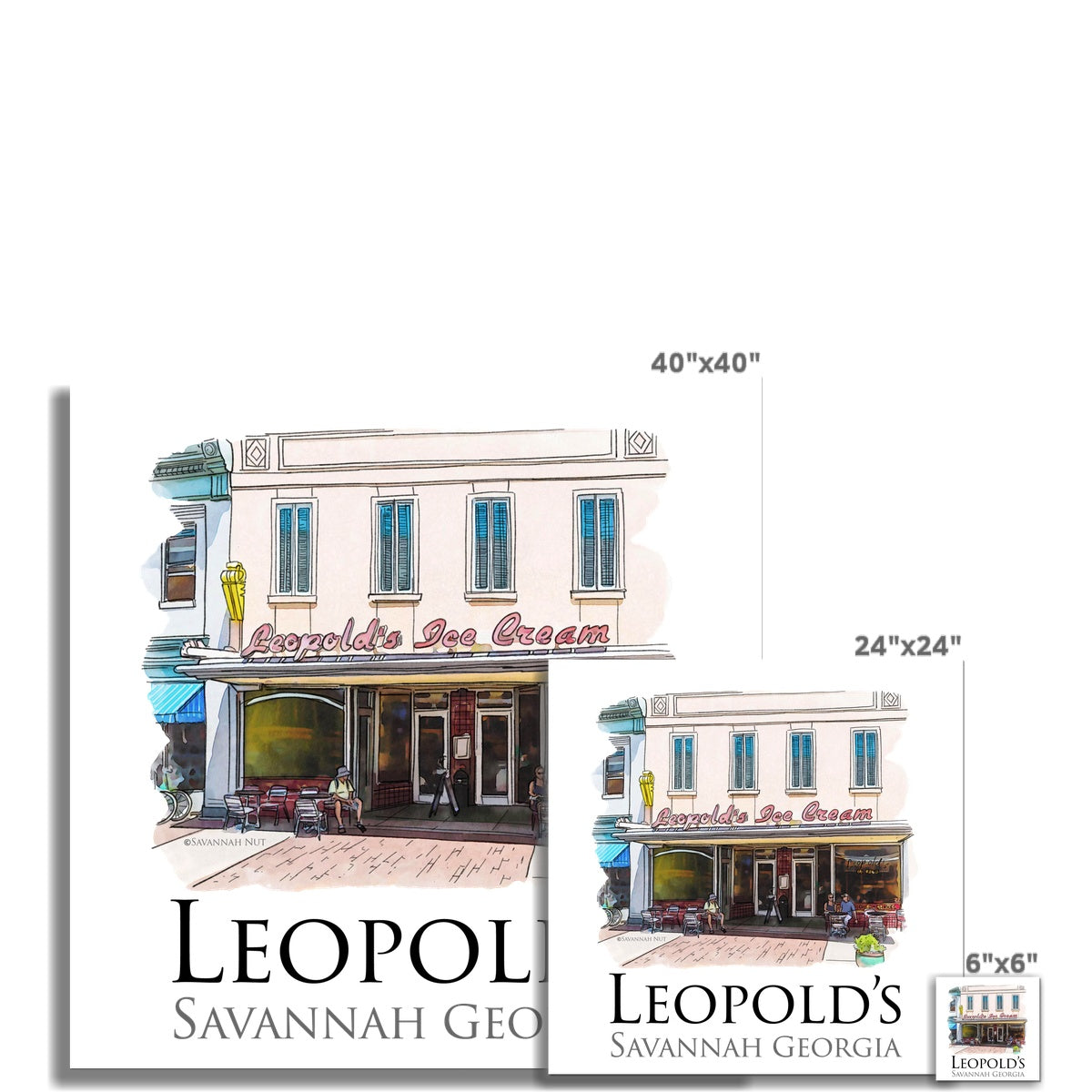 Leopold's Ice Cream Savannah Hahnemühle Photo Rag Print