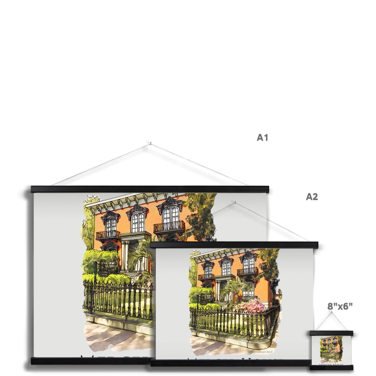 Mercer House Savannah Georgia Fine Art Print with Hanger