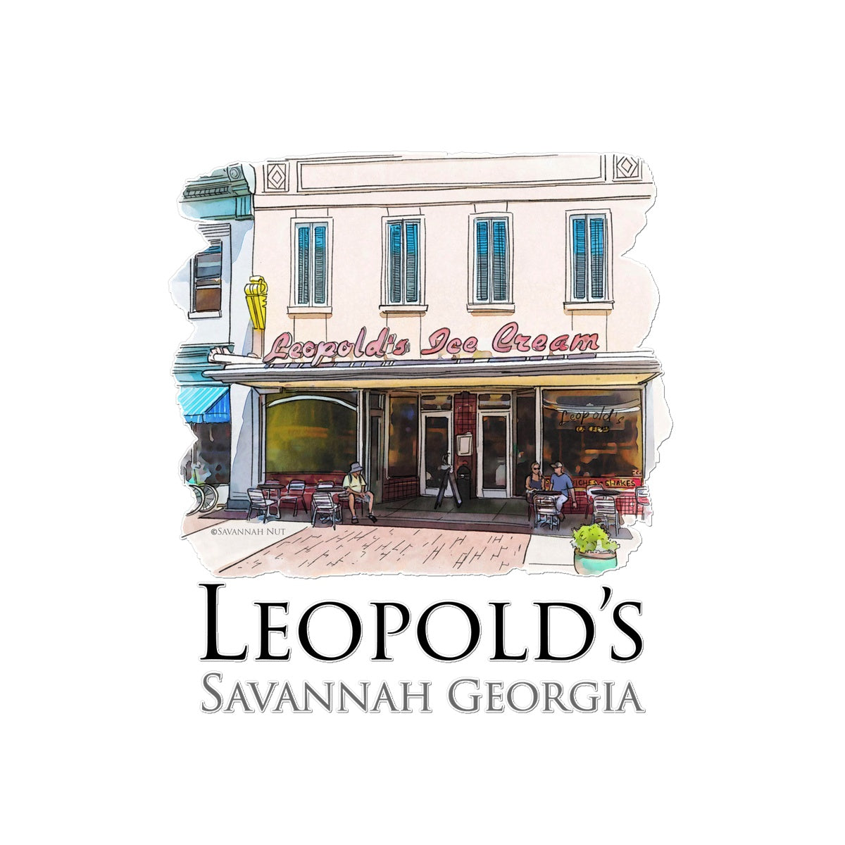 Leopold's Ice Cream Savannah Temporary Tattoo