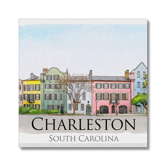 Charleston Rainbow Row Canvas