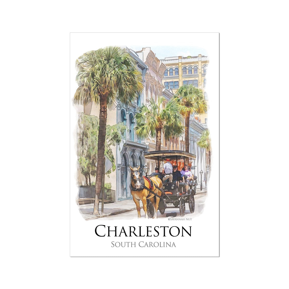 Charleston Carriage Tour Hahnemühle German Etching Print