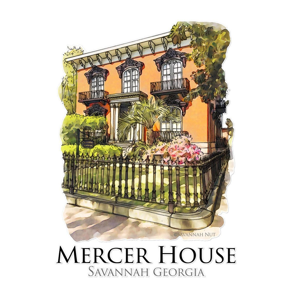 Mercer House Savannah Georgia Temporary Tattoo