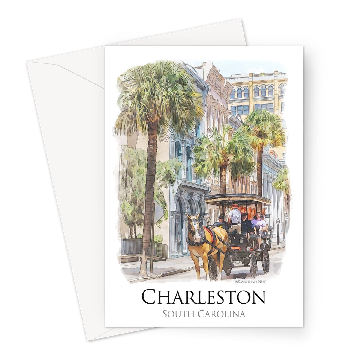 Charleston Carriage Tour Greeting Card