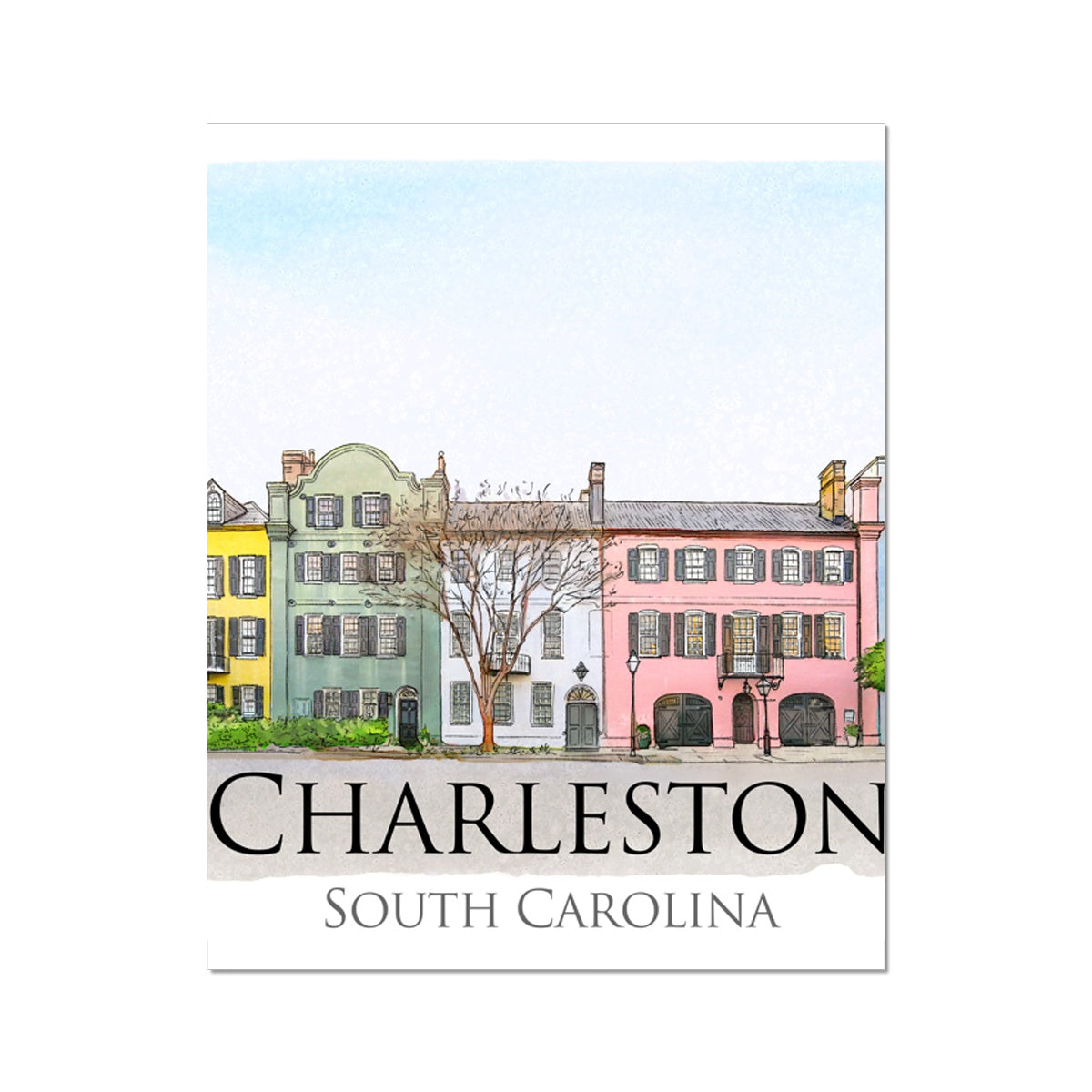 Charleston Rainbow Row C-Type Print