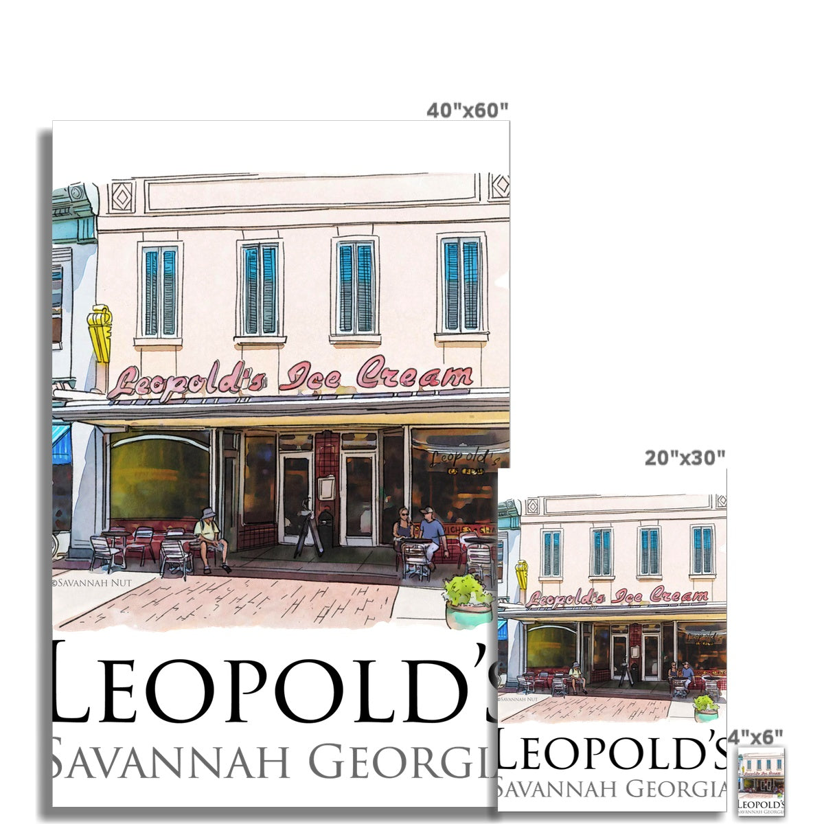 Leopold's Ice Cream Savannah Hahnemühle Photo Rag Print