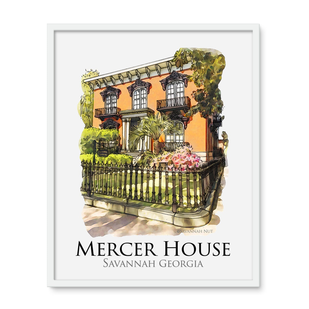 Mercer House Savannah Georgia Framed Photo Tile