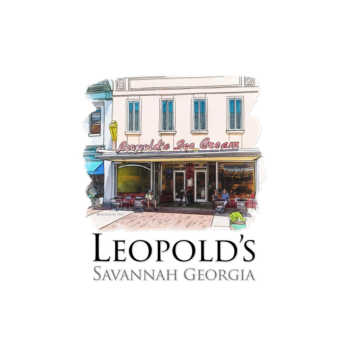 Leopold's Ice Cream Savannah Temporary Tattoo