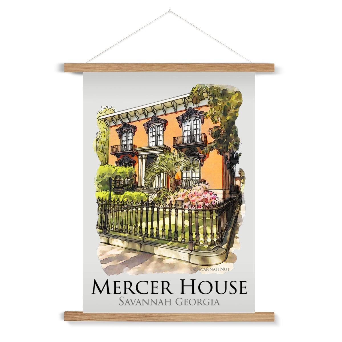 Mercer House Savannah Georgia Fine Art Print with Hanger