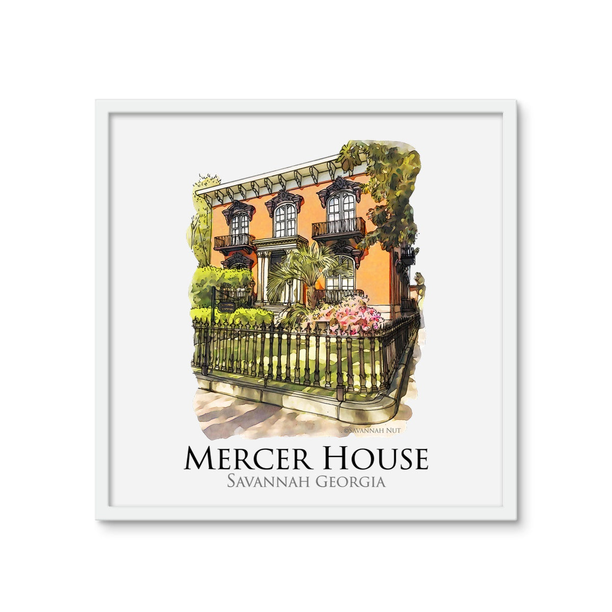 Mercer House Savannah Georgia Framed Photo Tile