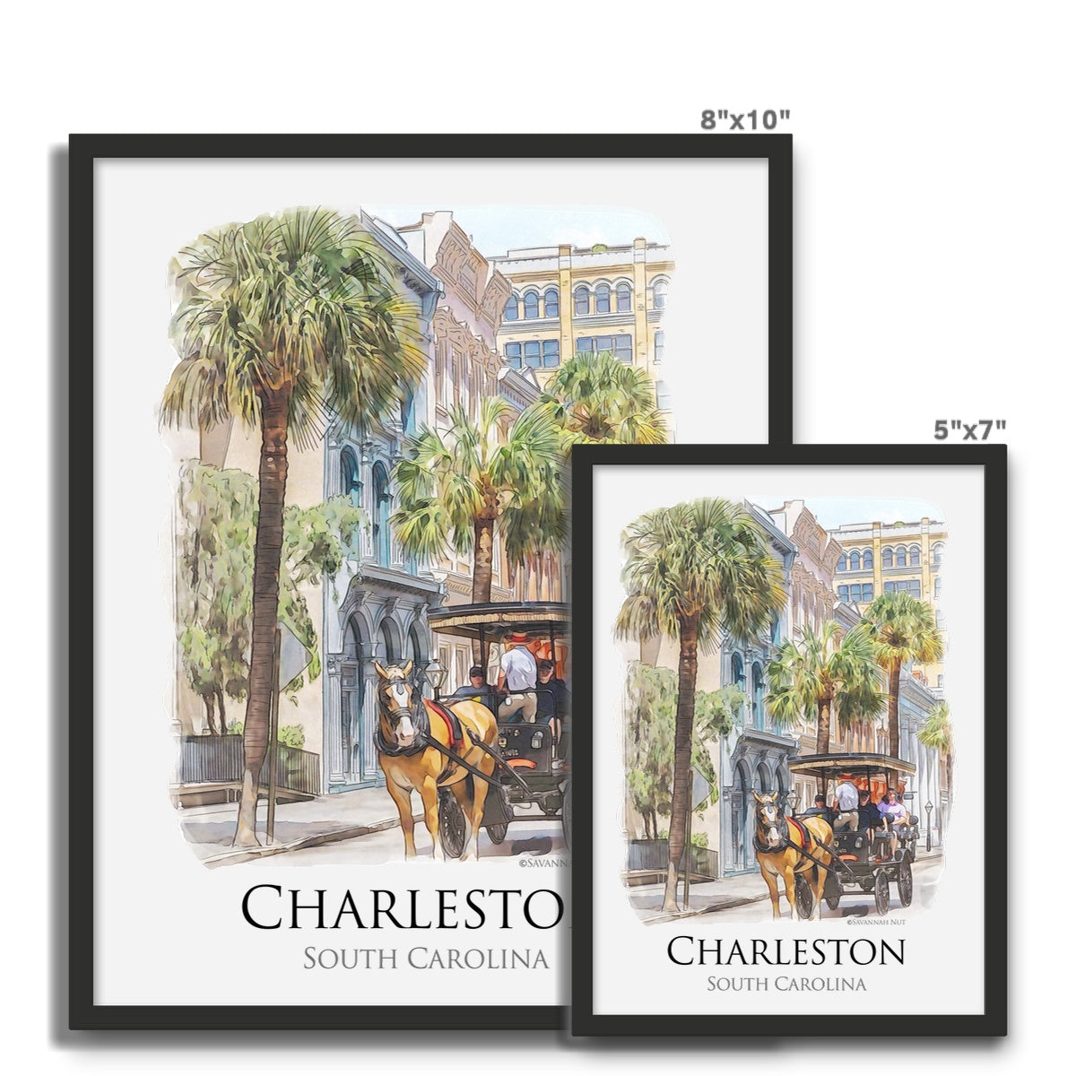 Charleston Carriage Tour Framed Photo Tile