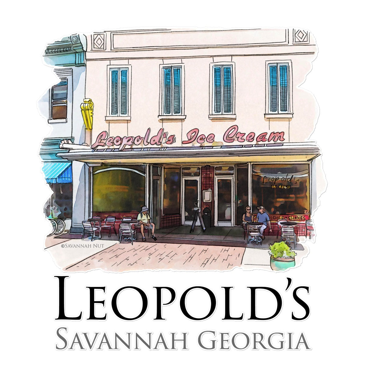 Leopold's Ice Cream Savannah Temporary Tattoo