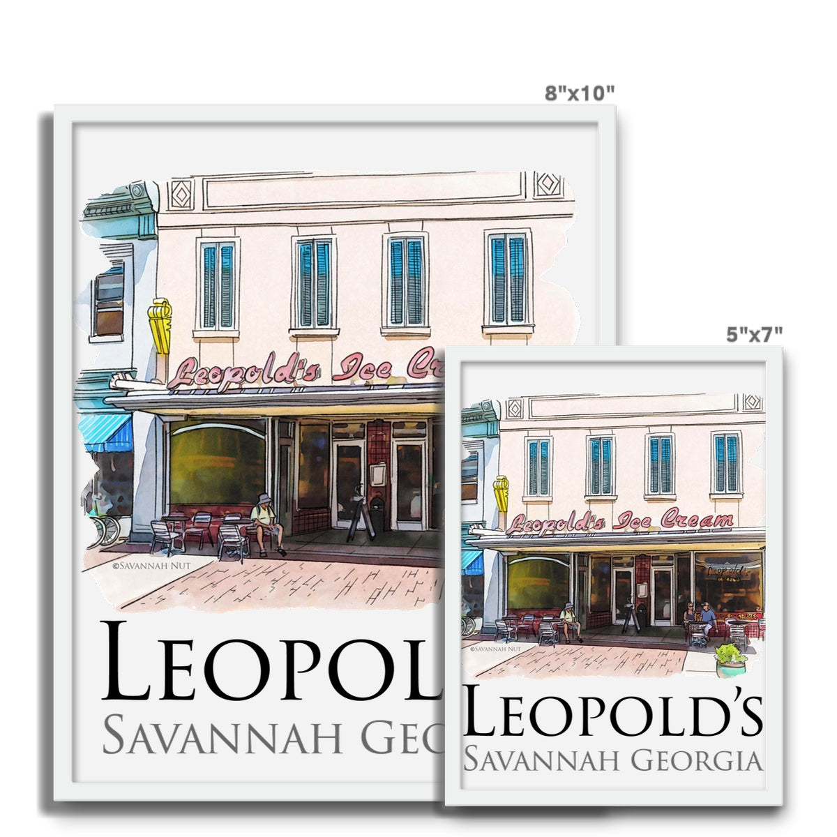 Leopold's Ice Cream Savannah Framed Photo Tile