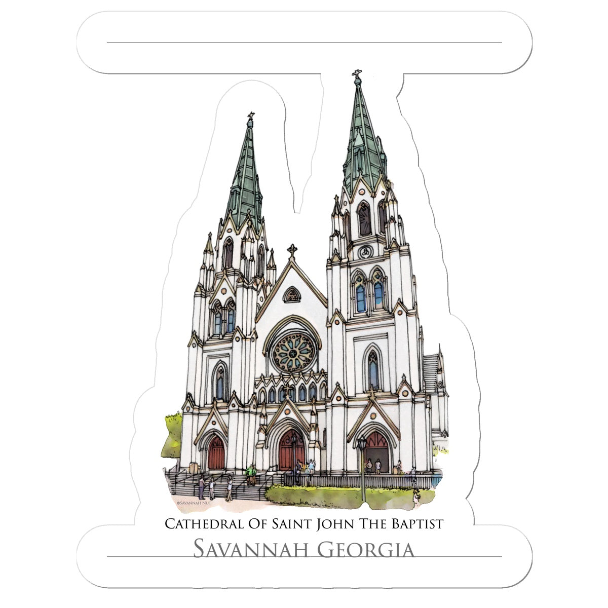 Cathedral of Saint John the Baptist Savannah Sticker