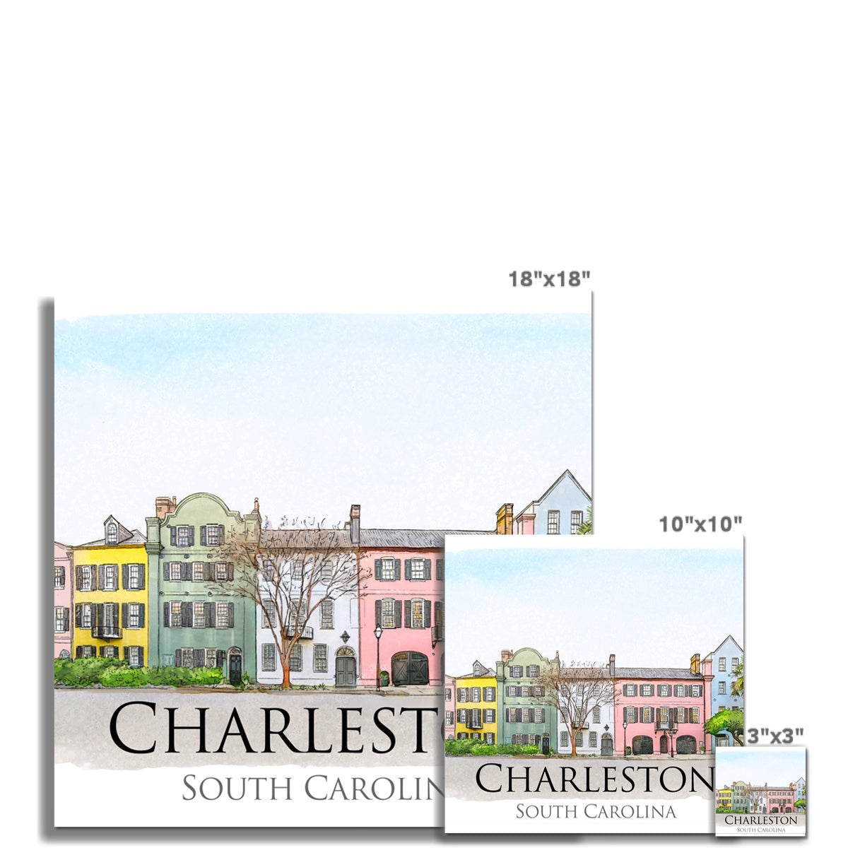 Charleston Rainbow Row C-Type Print